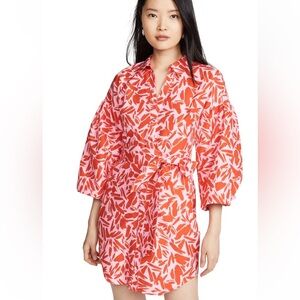 Veronica Beard Red and White Patterned Dress